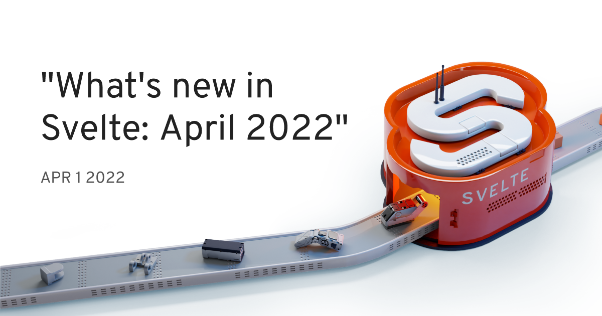 Social card for "What's new in Svelte: April 2022"